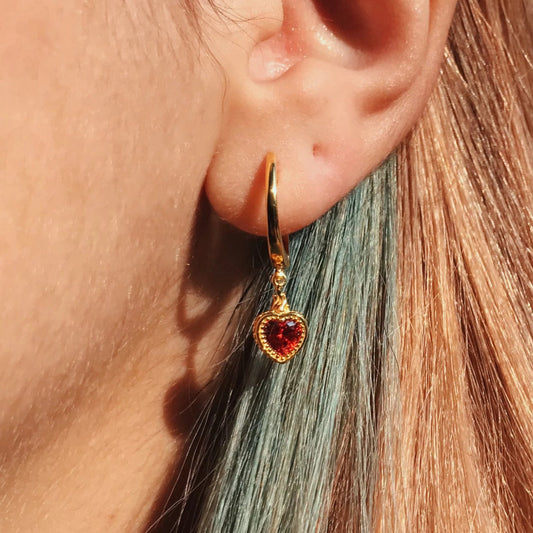 Orecchini Cerchietti Cuore Sacro