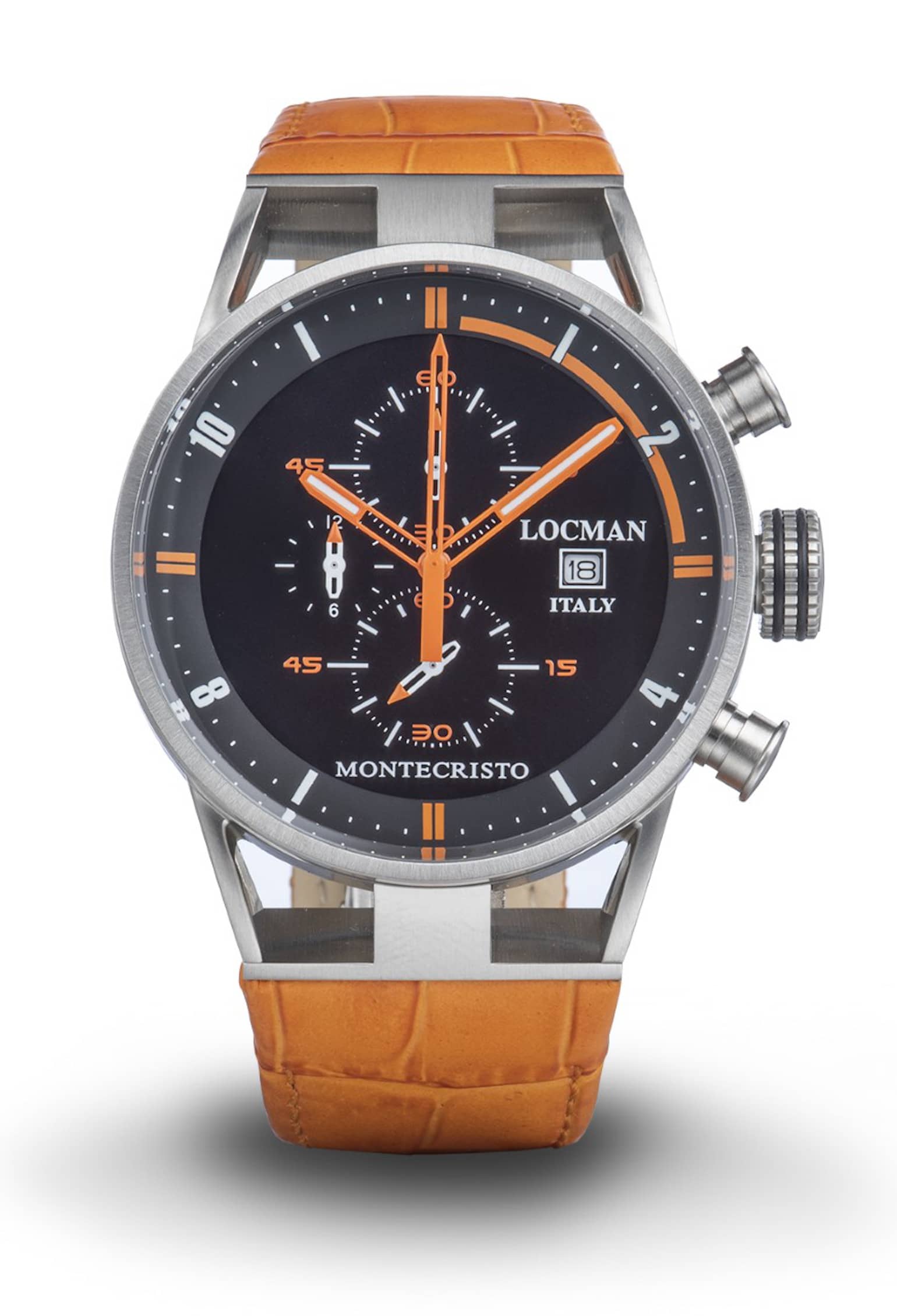 LOCMAN MONTECRISTO DIVER Orologio Uomo 051200WBWHNKBR0, Cassa Acciaio 44mm, Quadrante Bianco, Cinturino In Acciaio, Impermeabile 10 BAR
