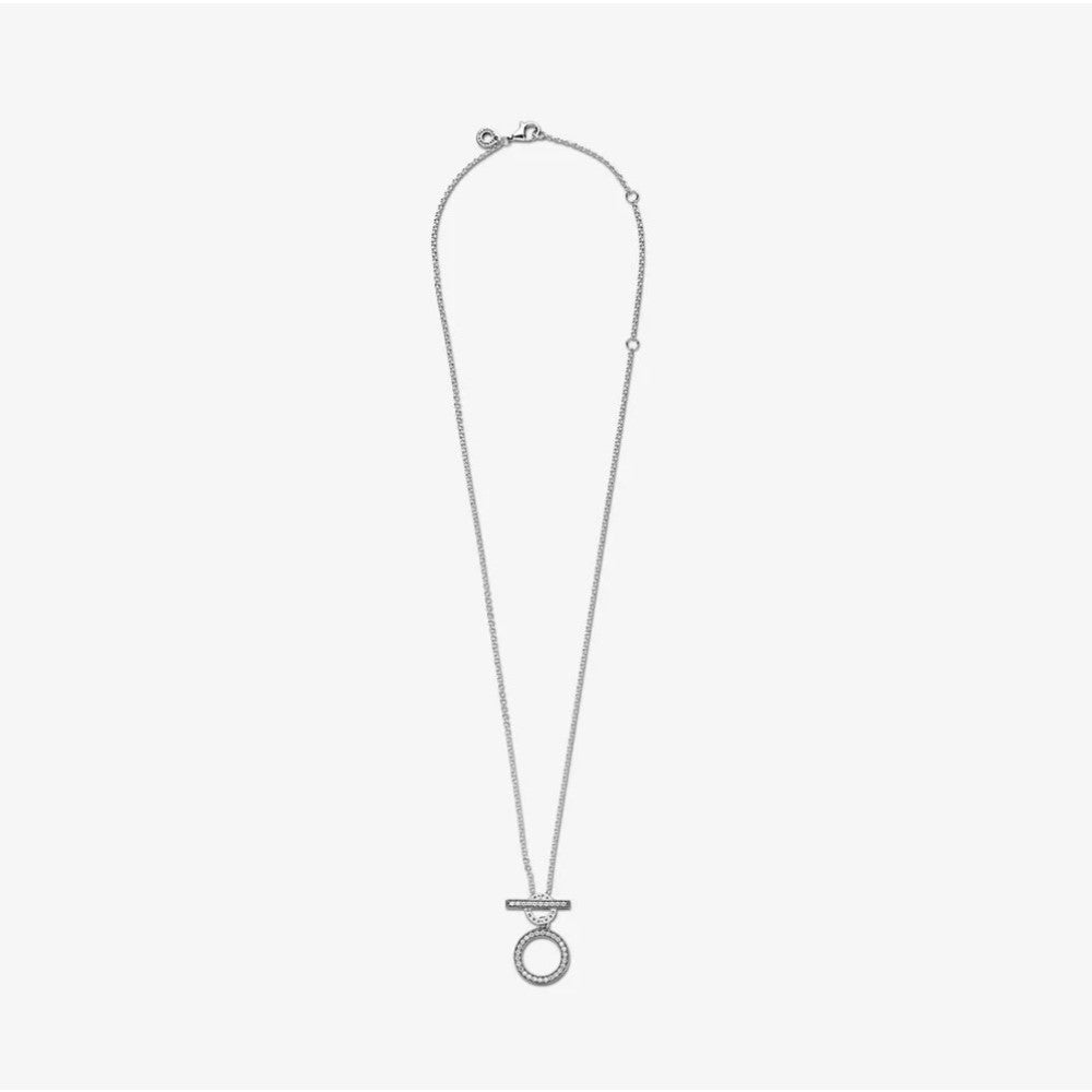 Collana Pandora con Barretta a T e Doppio Cerchio 399039C01-45