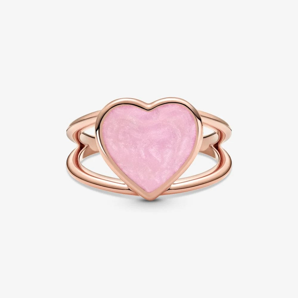 Anello Pandora Scenografico con Cuore Spirale Rosa 189263C01