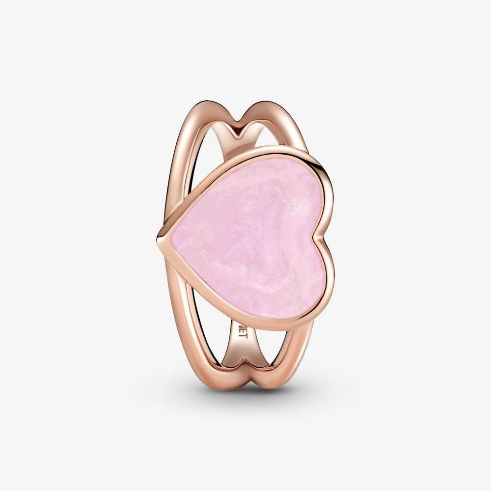 Anello Pandora Scenografico con Cuore Spirale Rosa 189263C01