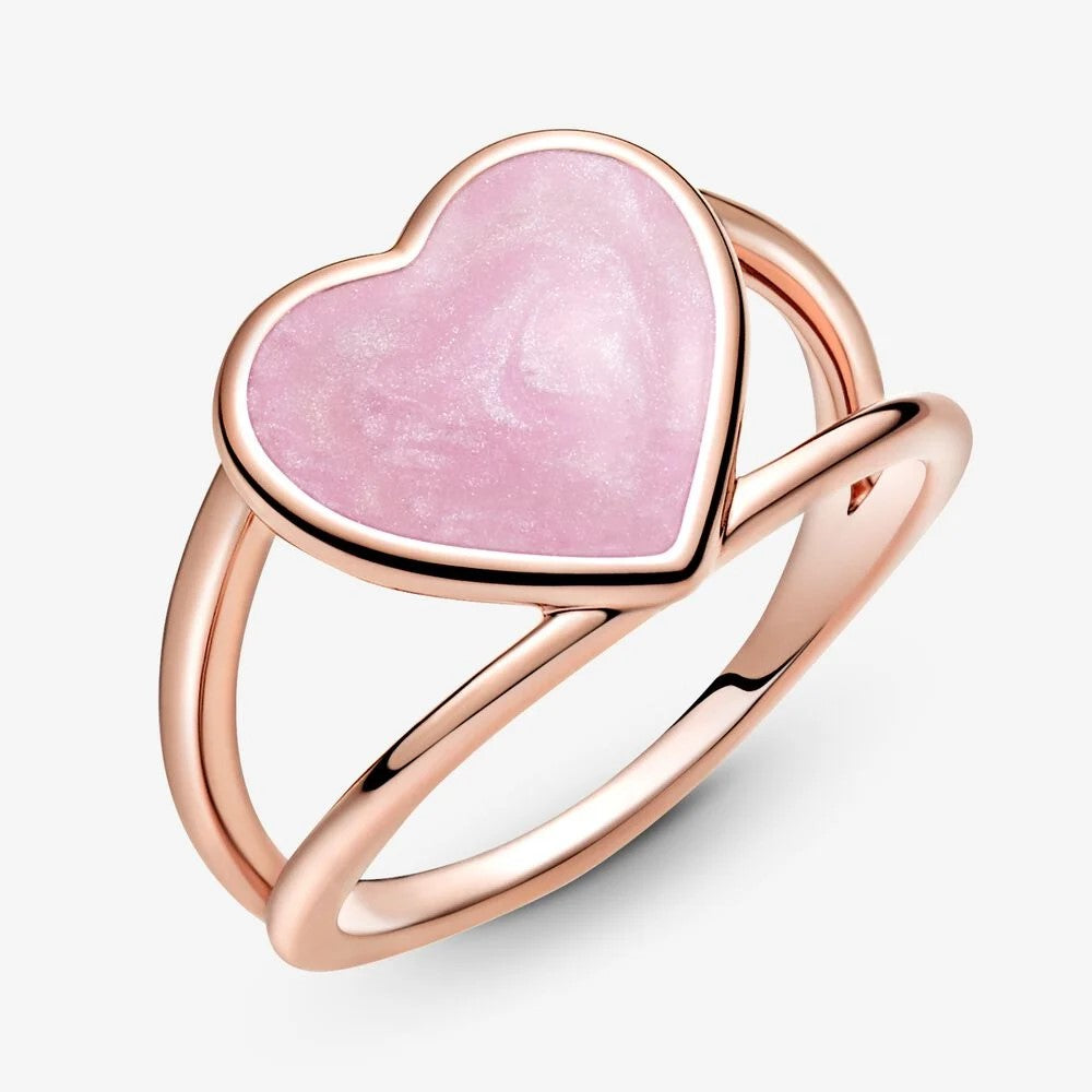 Anello Pandora Scenografico con Cuore Spirale Rosa 189263C01