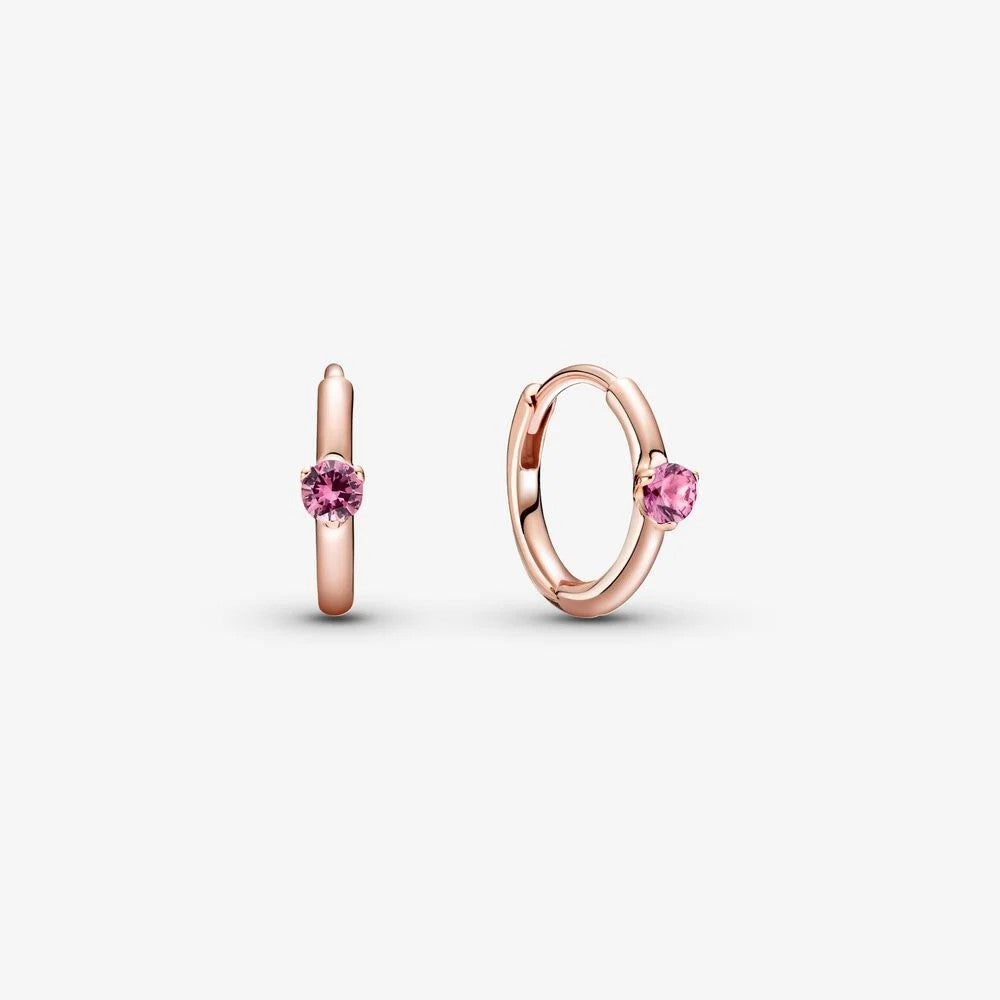 Pandora Pink Solitaire Hoop Earrings 289304C03