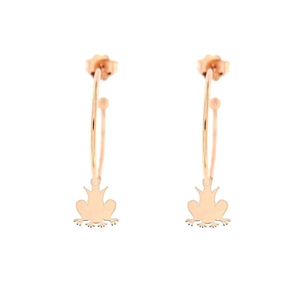 Rue Des Mille Hoop Earrings with Micro Frog Pendant ORD1RAN