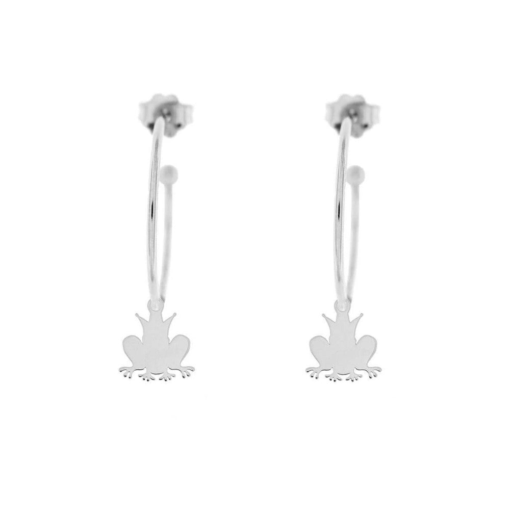 Rue Des Mille Hoop Earrings with Micro Frog Pendant ORD1RAN