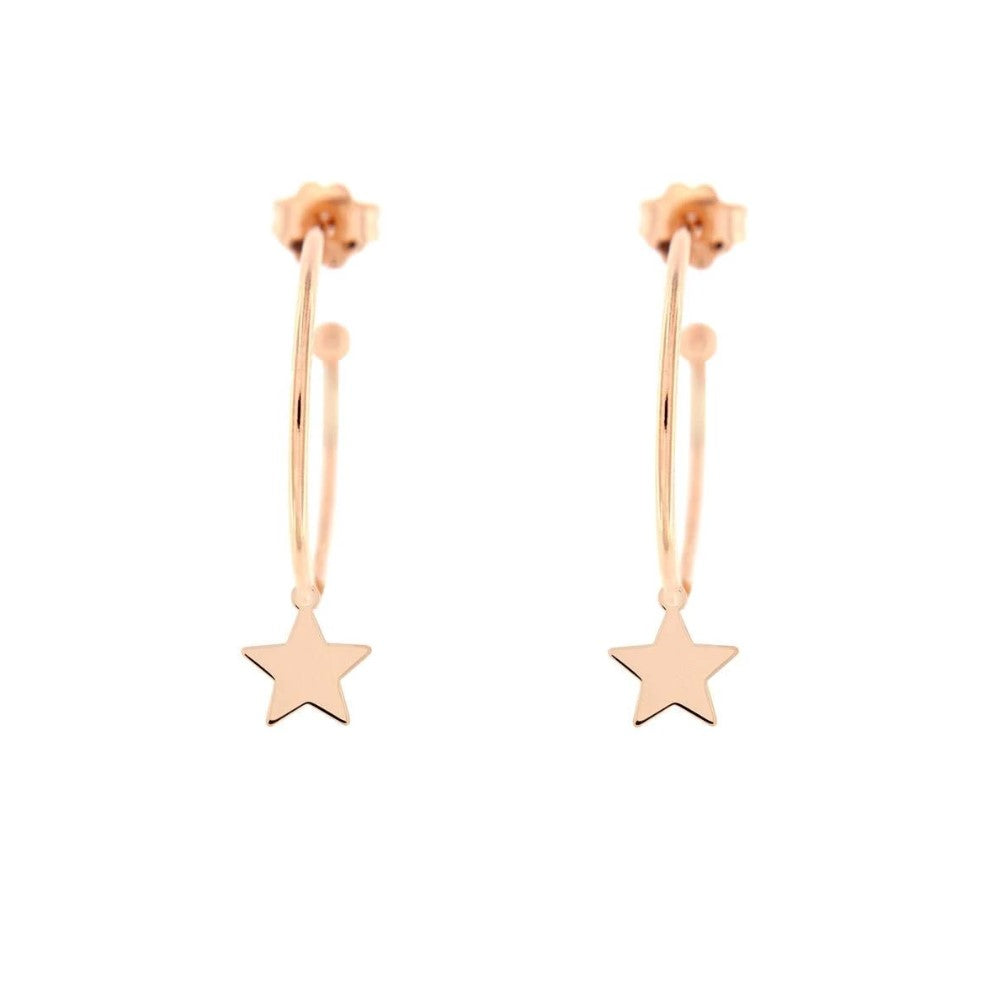 Rue Des Mille Hoop Earrings with Micro Star Pendant ORD3STE