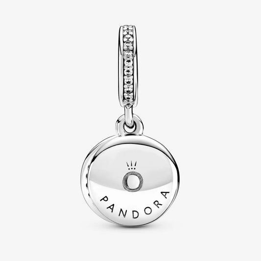 Charm Pendente Pandora Doppio con Disco Rosso Scintillante 799186C03