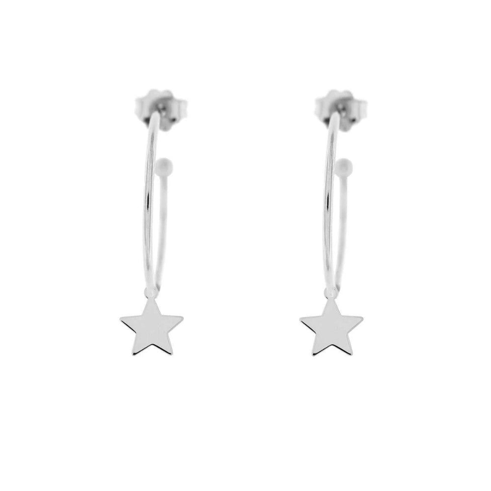 Rue Des Mille Hoop Earrings with Micro Star Pendant ORD3STE