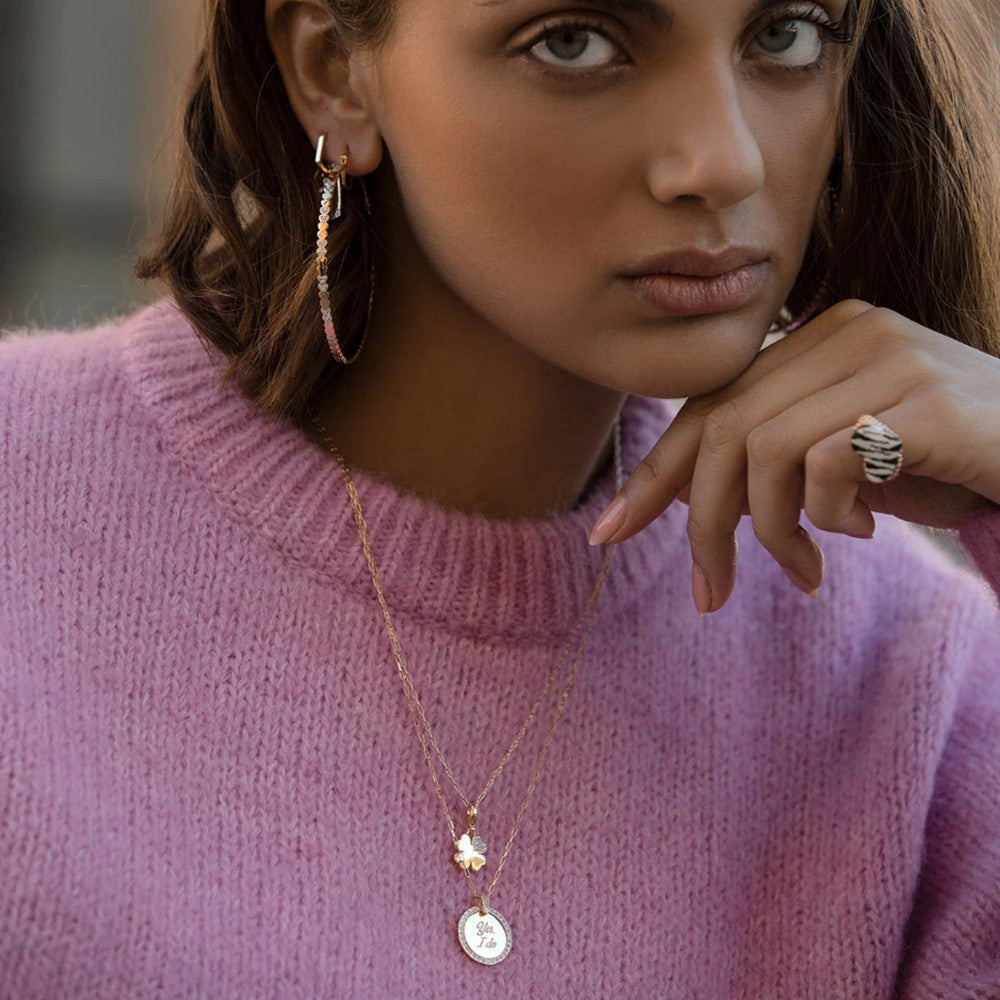 Rue Des Mille Four-Leaf Clover Pendant with Cubic Zirconia CNZ-007-QUAD