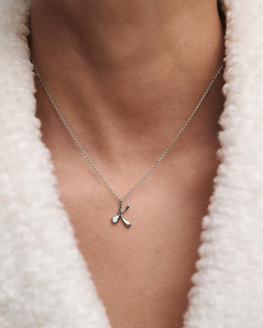 Collana PDPAOLA con ciondolo in argento con l’iniziale K CO02-B84-U