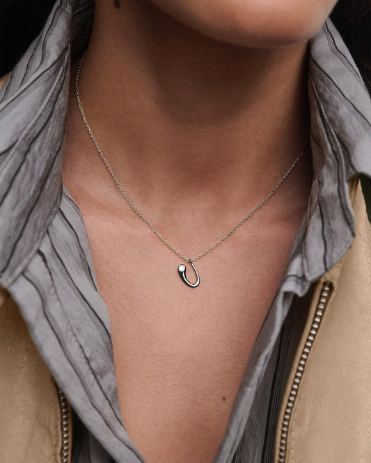 Collana PD PAOLA U initial silver pendant necklace CO02-B94