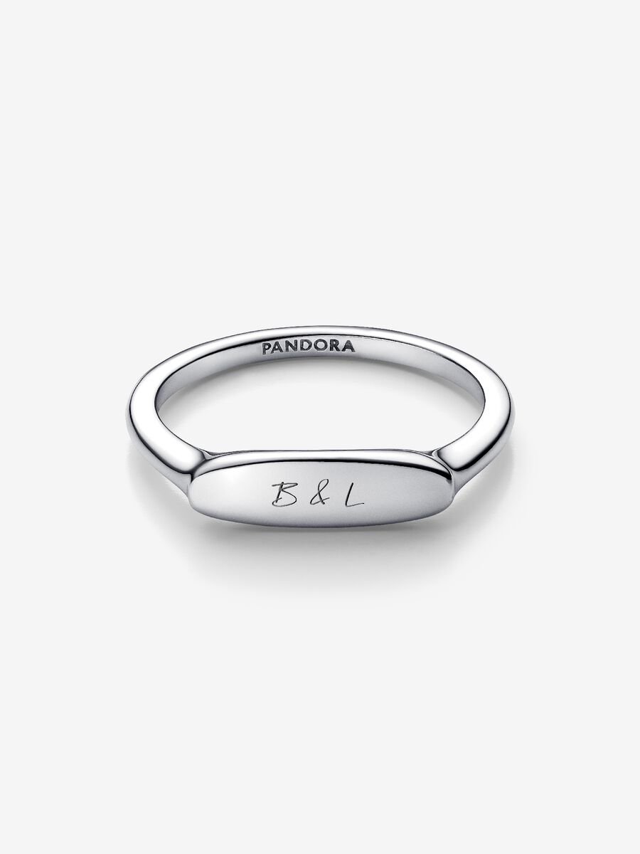 Anello Pandora Fascia con barra da incidere Argento Sterling 925