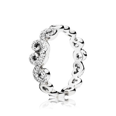 Pandora Swirl of Hearts Ring 197117CZ