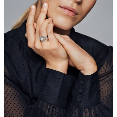 Anello pandora componibile scintillante a cuore 197252CZ