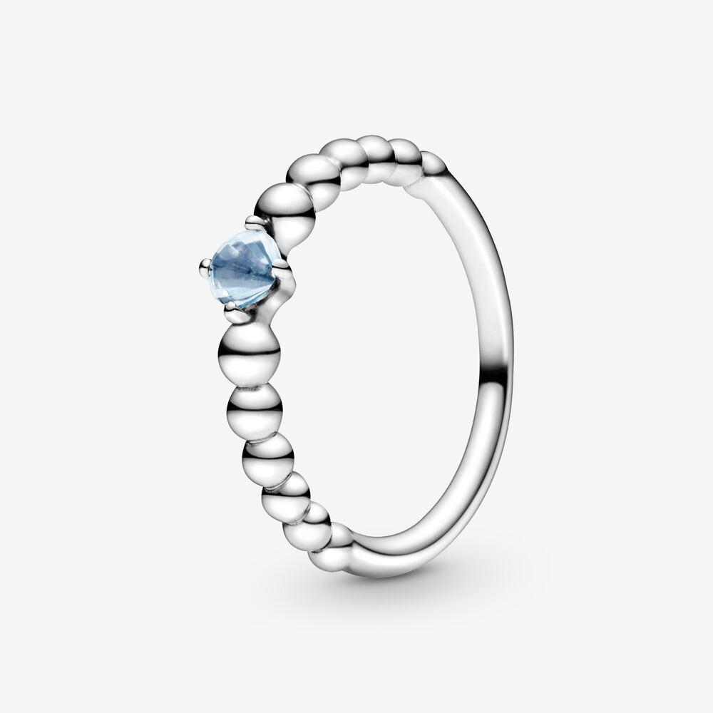 Pandora Aqua Blue Ring Decorated with Spheres 198598C01
