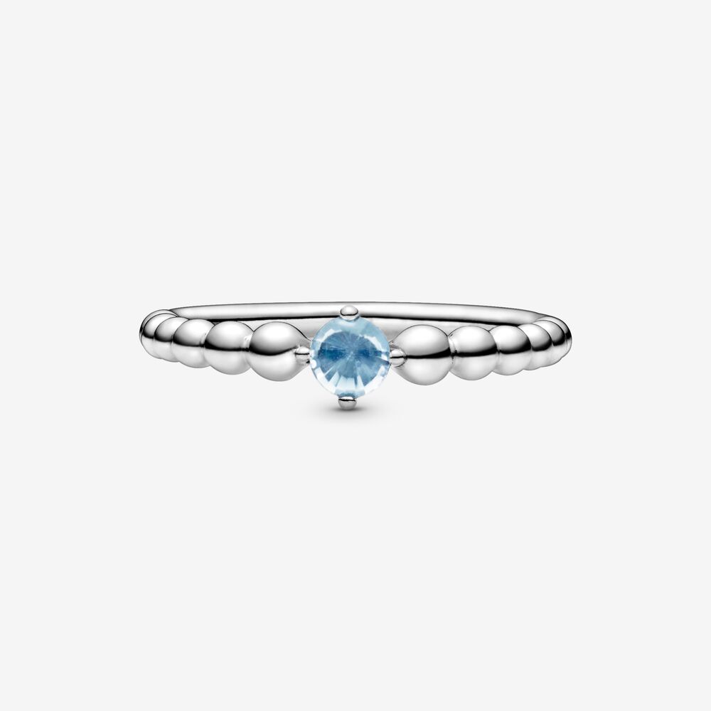 Pandora Aqua Blue Ring Decorated with Spheres 198598C01