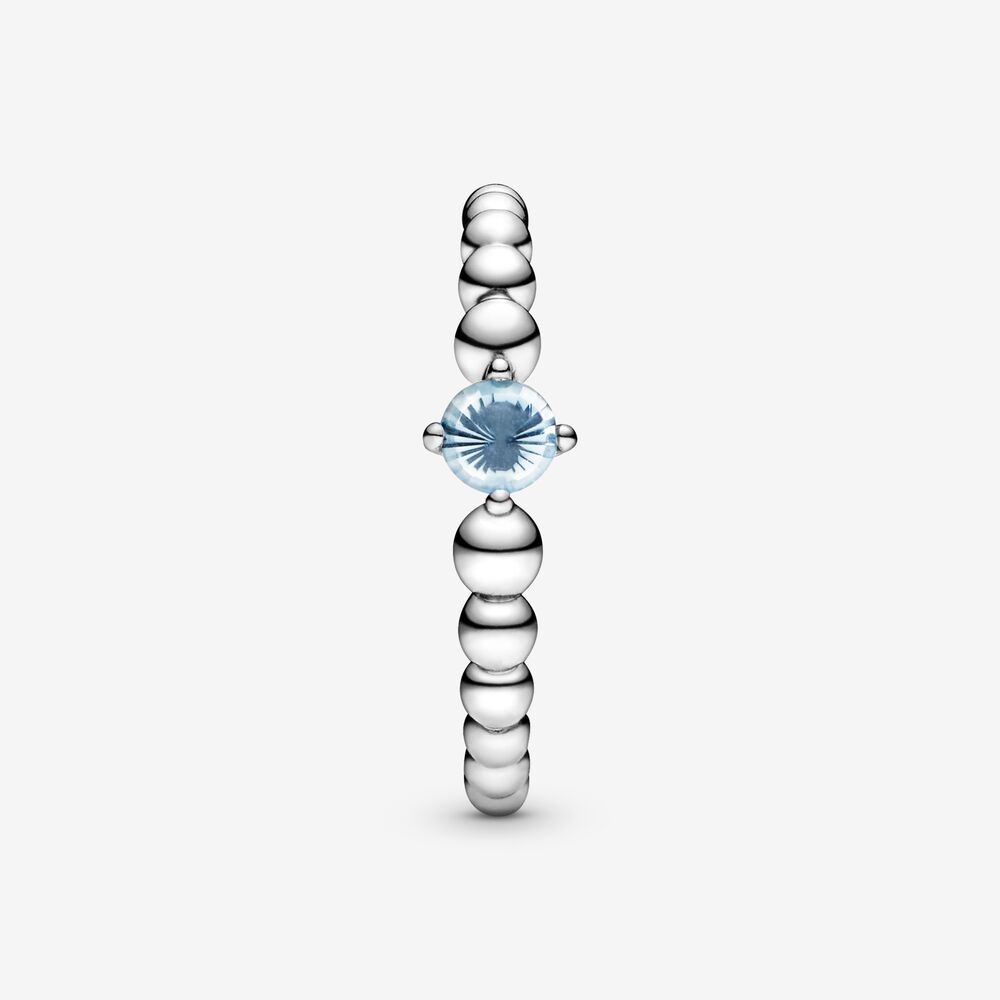 Pandora Aqua Blue Ring Decorated with Spheres 198598C01