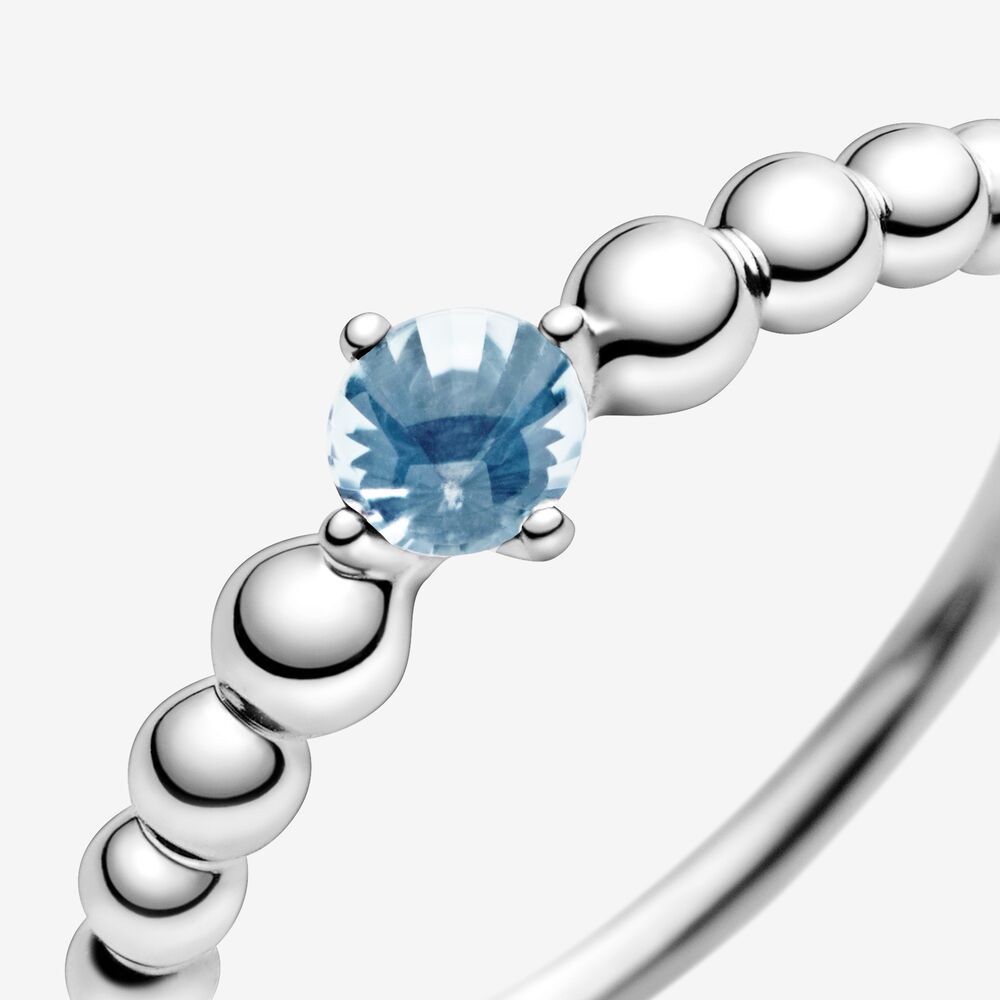 Pandora Aqua Blue Ring Decorated with Spheres 198598C01