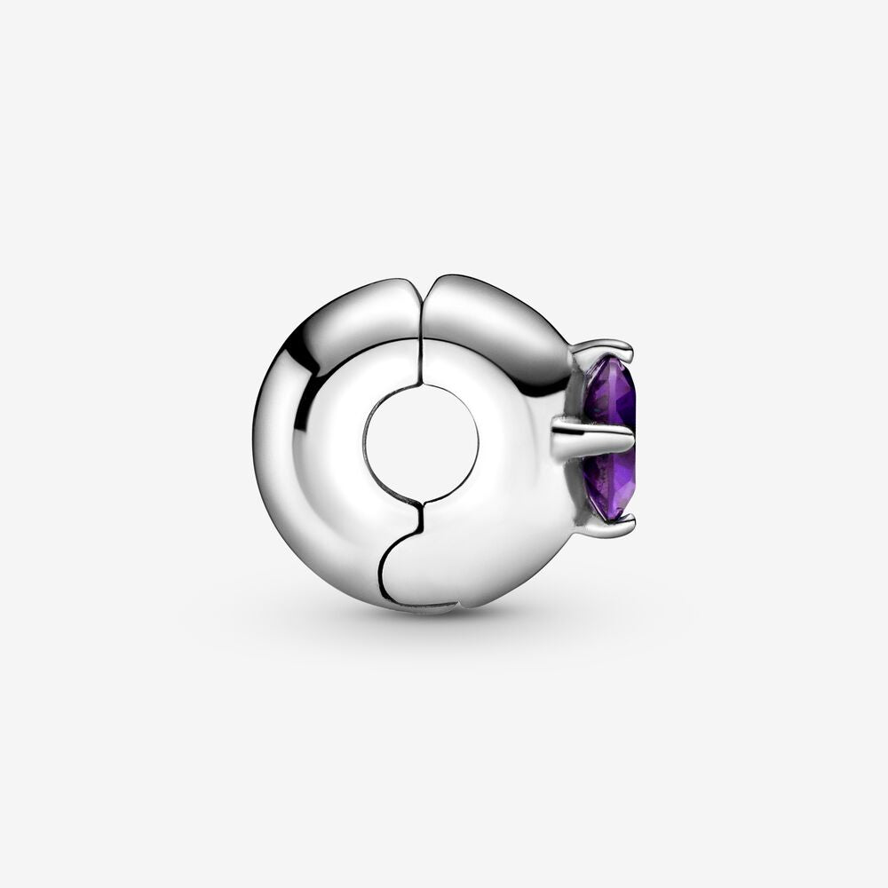 Pandora Clip with Round Purple Solitaire 799204C02
