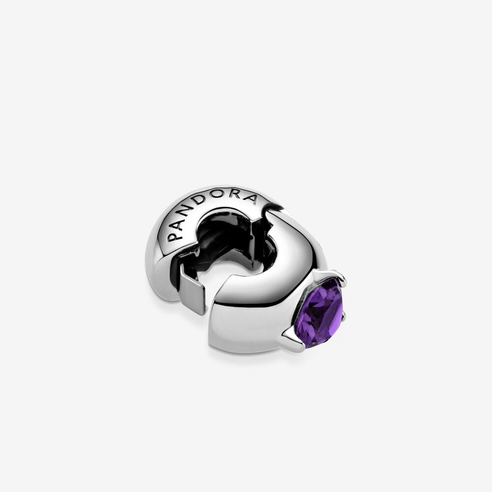 Pandora Clip with Round Purple Solitaire 799204C02