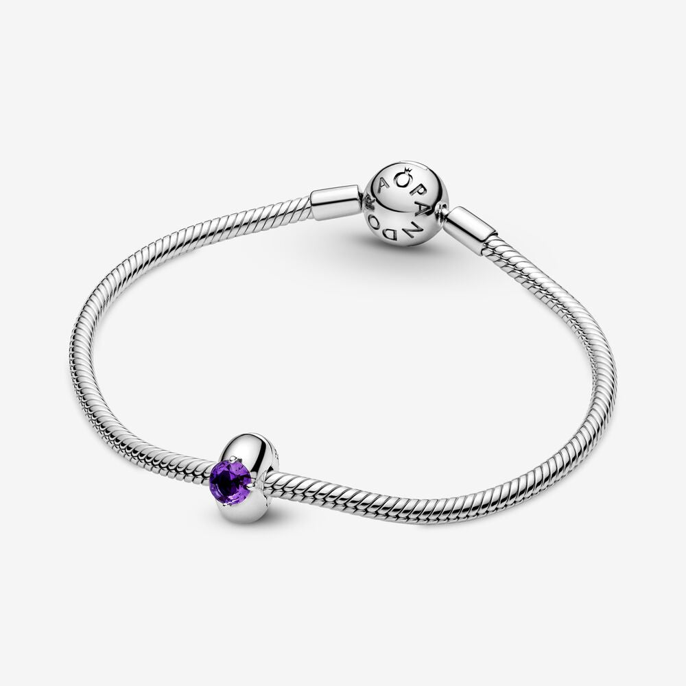 Pandora Clip with Round Purple Solitaire 799204C02