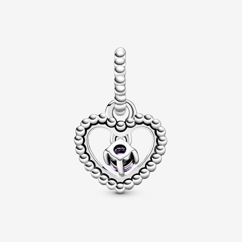 Pandora Purple Heart Pendant Charm Decorated with Balls 798854C03