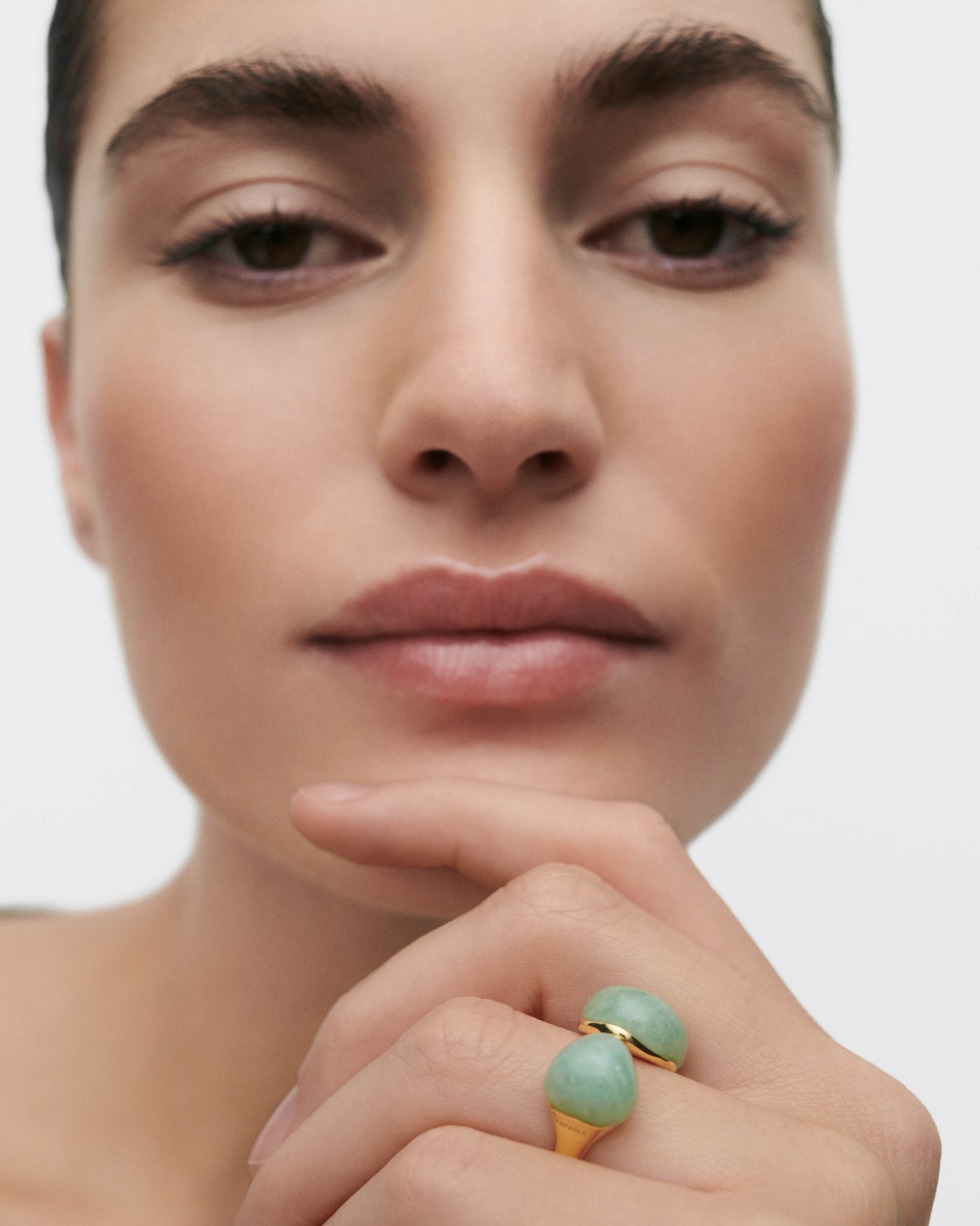 Anello PD PAOLA Green Aventurine Gravity Ring ANB1-D39