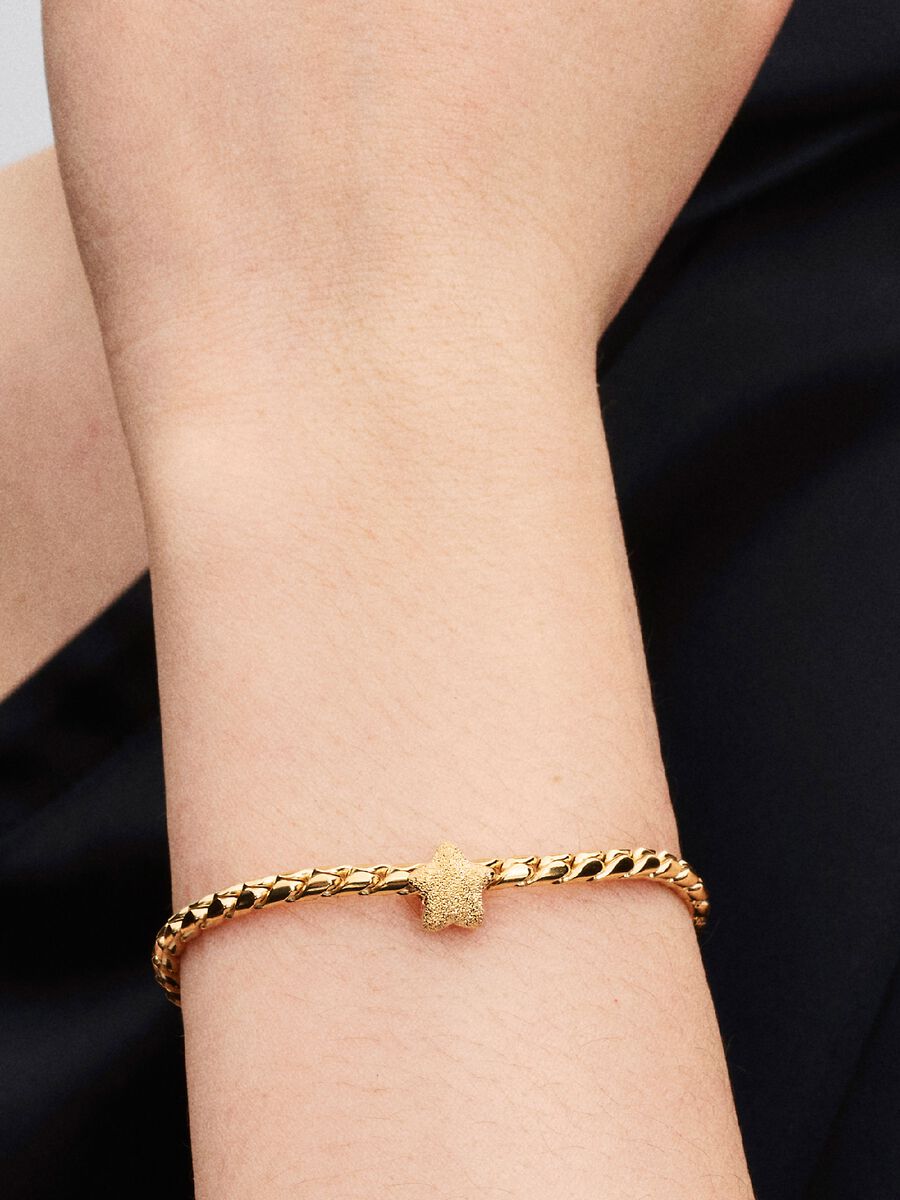 Mini Charm Pandora Stella effetto diamantato Placcatura in Oro 14k