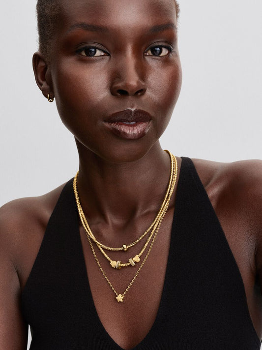 Charm Pandora Clip Rigata con Pietre Placcatura in Oro 14k 764078C01