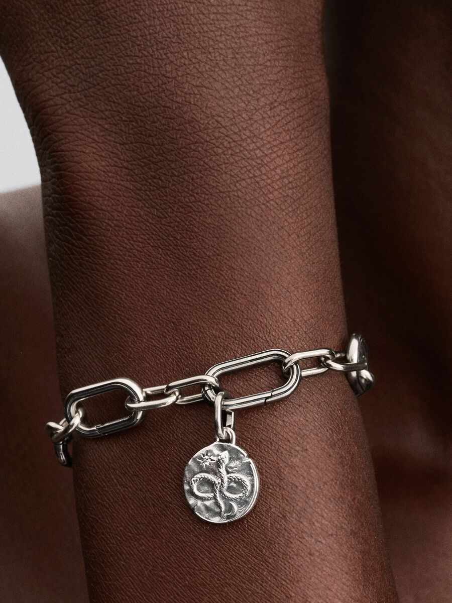 Mini Charm Pandora Medallion Serpente "Memento Vivere" Argento Sterling 925