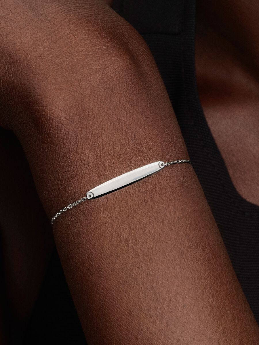 Bracciale Pandora con barra da incidere Argento Sterling 925