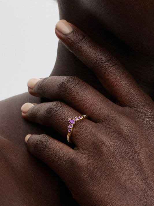 Anello Pandora Principesse Disney, Frozen, Anna, Anello Tiara Placcatura in Oro 14k 164135C01