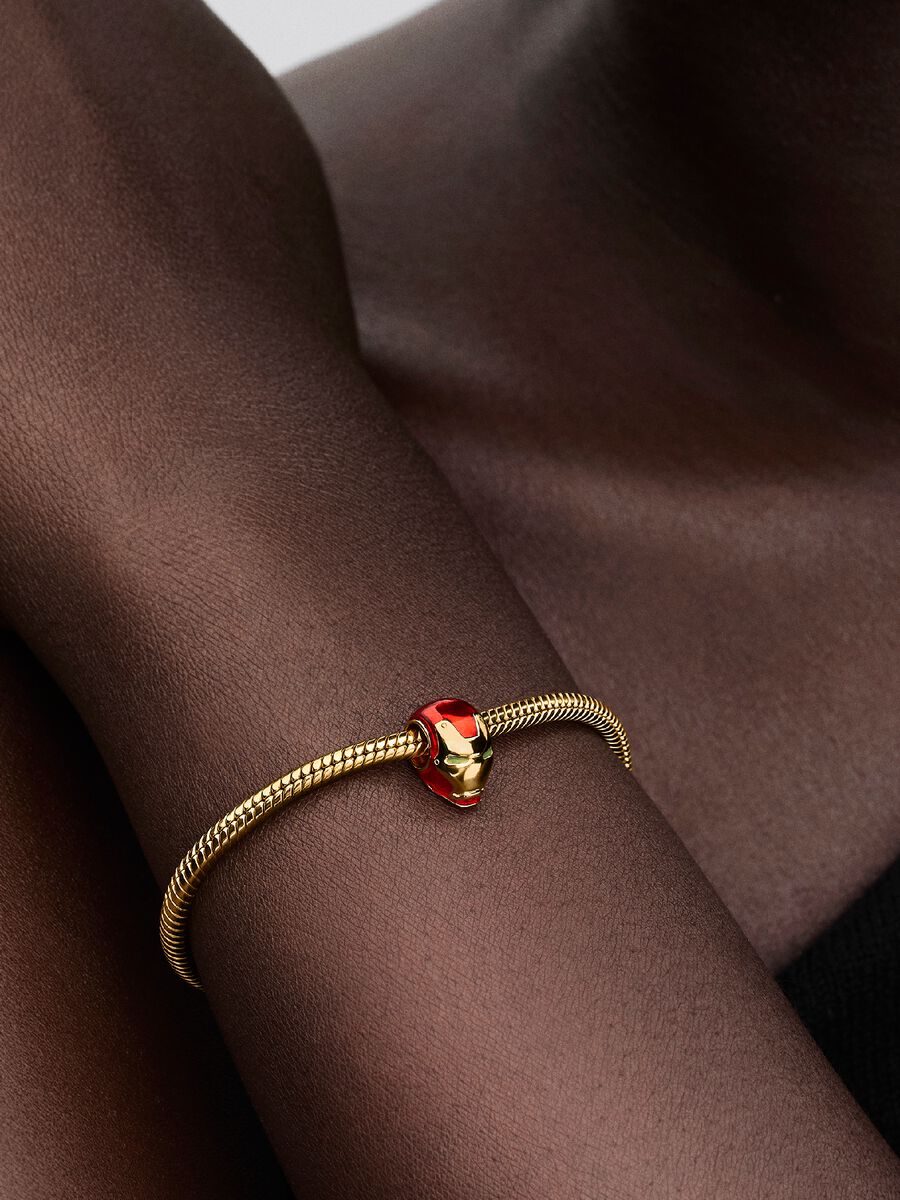 Charm Pandora Marvel, Avengers, Elmo di Iron Man Placcatura in Oro 14k