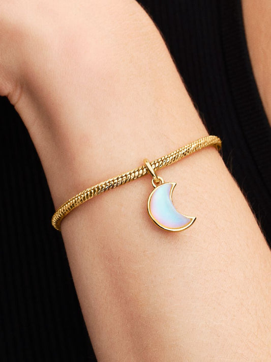 Bracciale Pandora Maglia Snake Sfaccettata con Chiusura a Cuore Placcatura in Oro 14k 594236C00