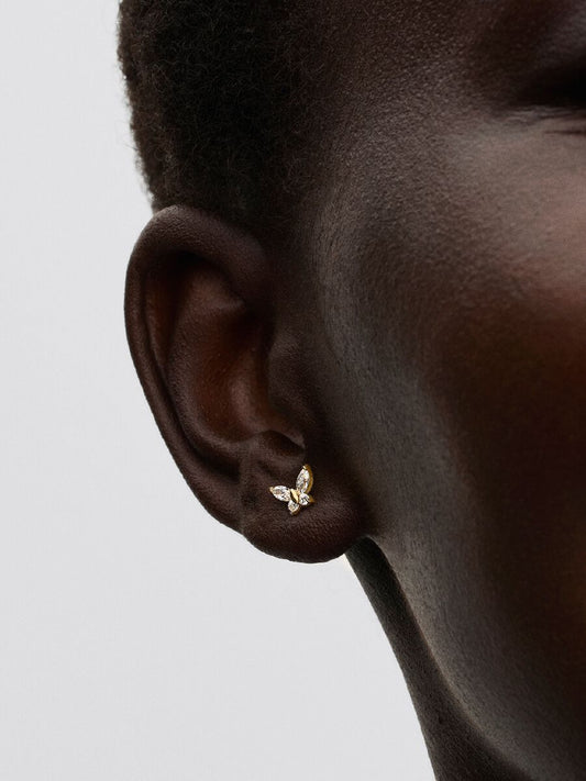 Orecchini Pandora a lobo Farfalla Placcatura in Oro 14k