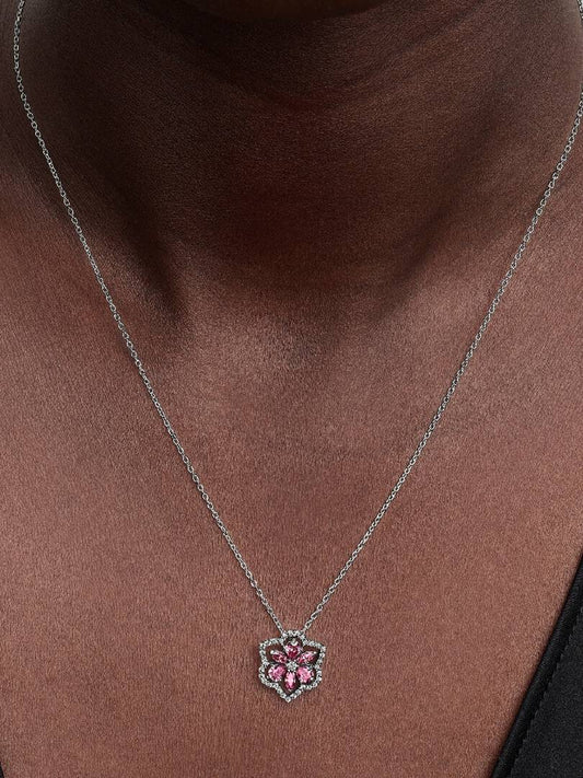 Collana Pandora Herbarium Fiore Rosa 394576C01