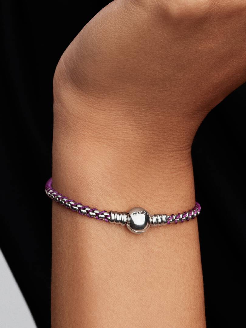 Bracciale Pandora Intreccio Tessuto Viola 593816C03