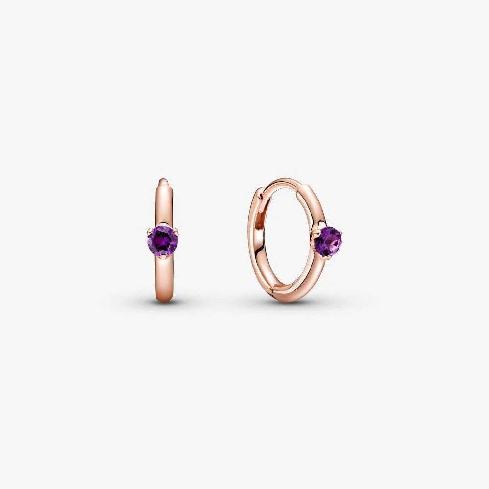 Pandora Purple Solitaire Hoop Earrings 289304C01