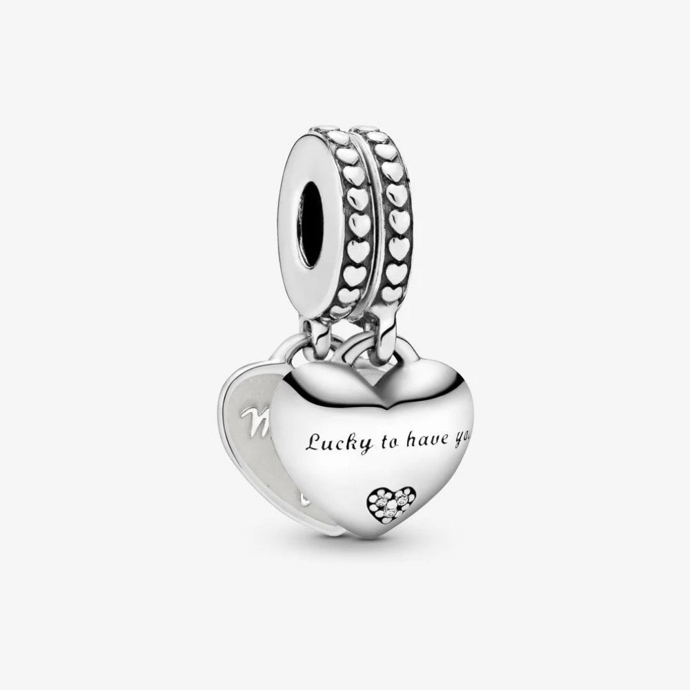 Pandora Double Heart Pendant Charm Daughter-in-law and Mother-in-law 799321C01