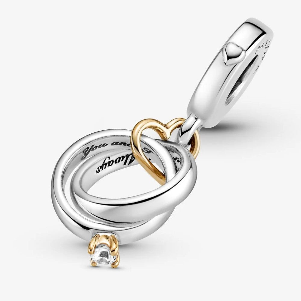 Pandora Two-Tone Wedding Ring Pendant Charm 799319C01