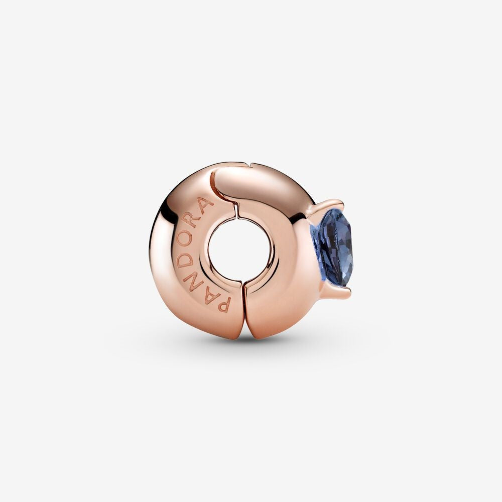 Clip Pandora con Solitario a Cuore Blu 789203C02
