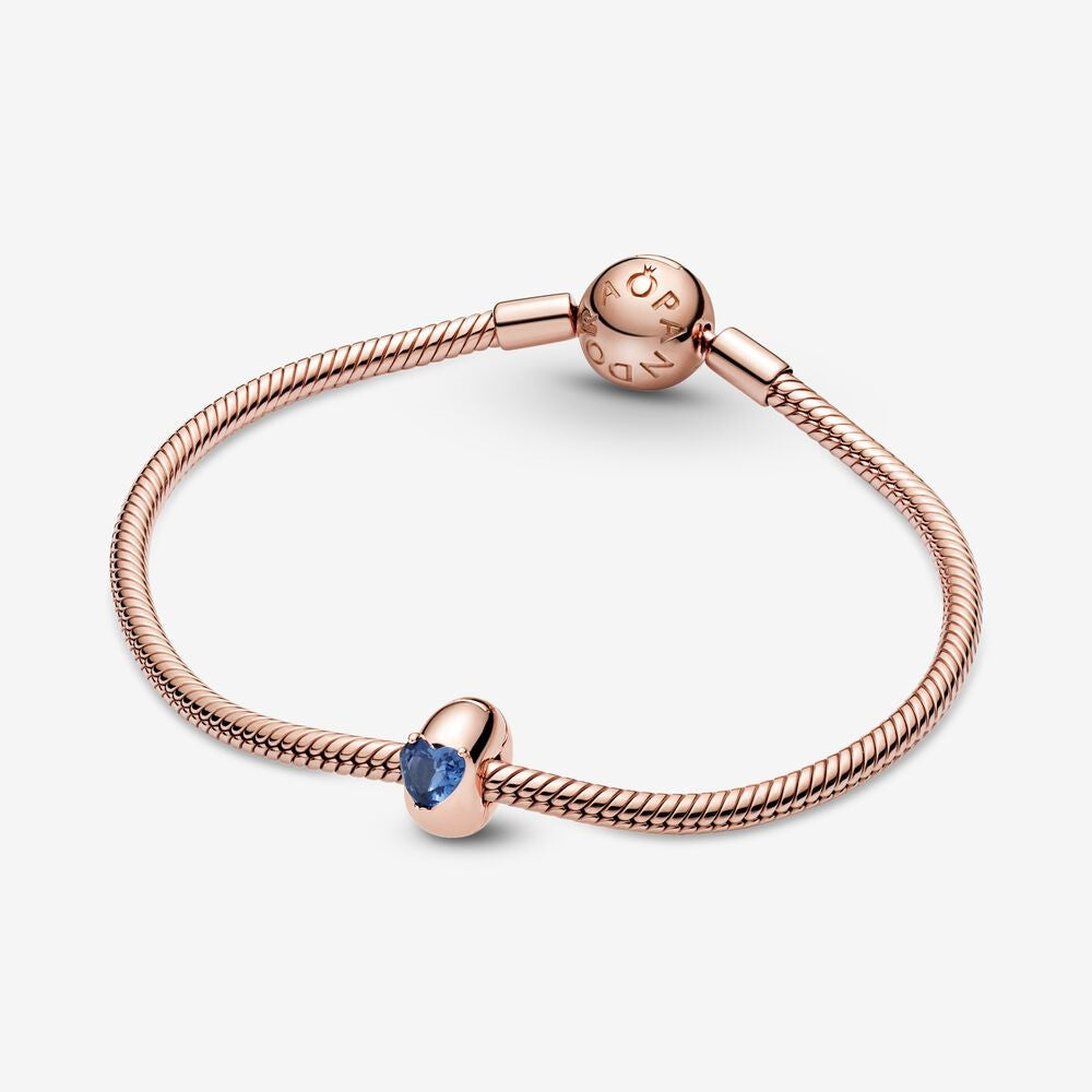 Clip Pandora con Solitario a Cuore Blu 789203C02