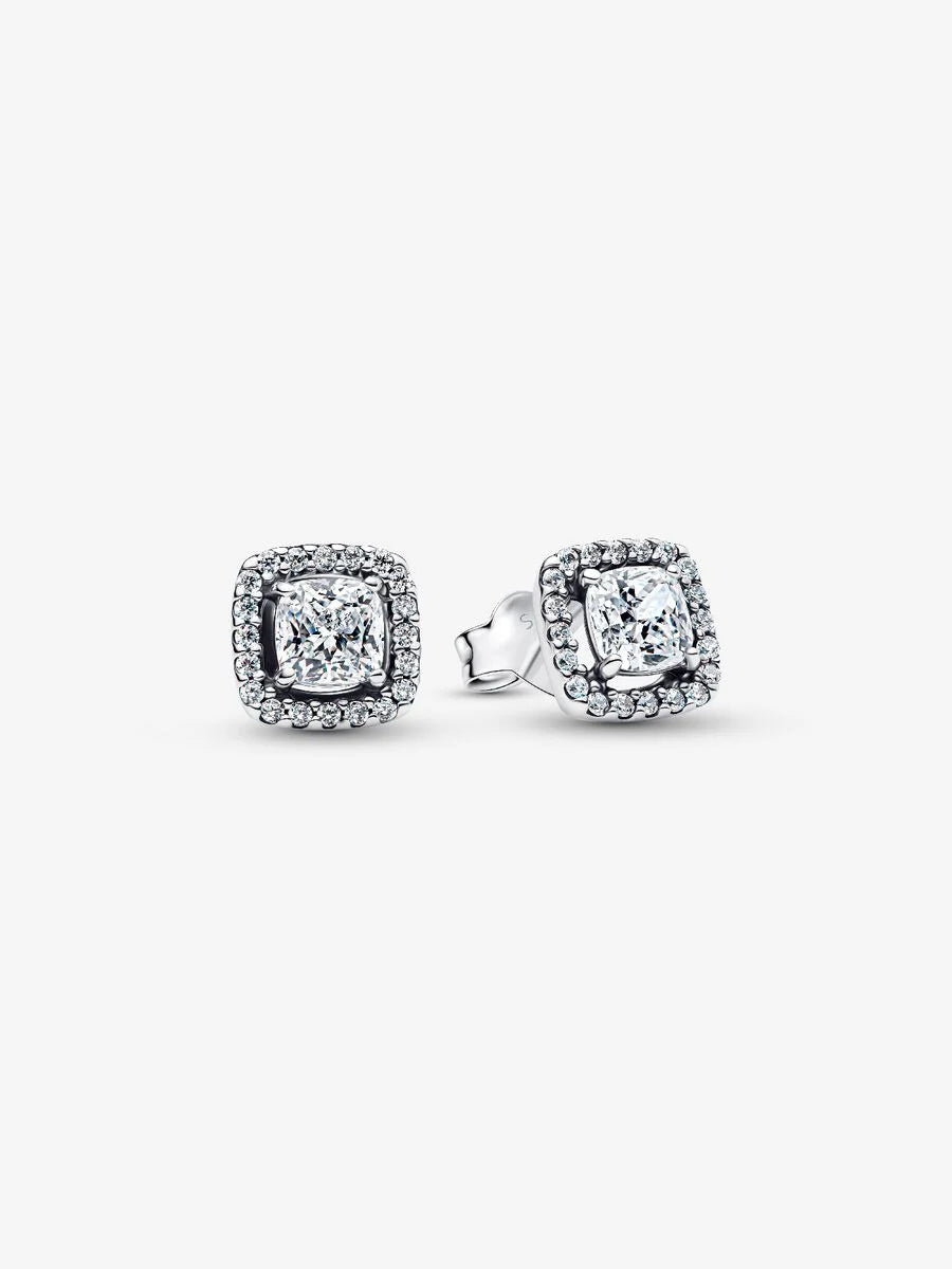 Pandora Dark Pink Crystal Hoop Earrings 925 Sterling Silver 293851C02