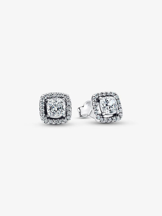 Orecchini Pandora a lobo Punto Luce quadrato Argento Sterling 925