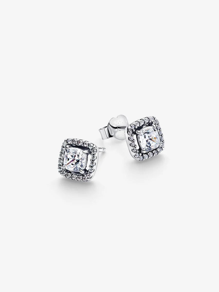 Pandora Dark Pink Crystal Hoop Earrings 925 Sterling Silver 293851C02