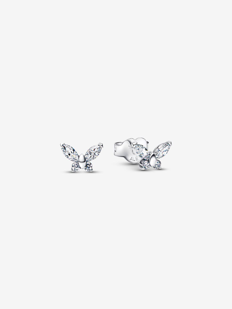 Pandora Dark Pink Crystal Hoop Earrings 925 Sterling Silver 293851C02