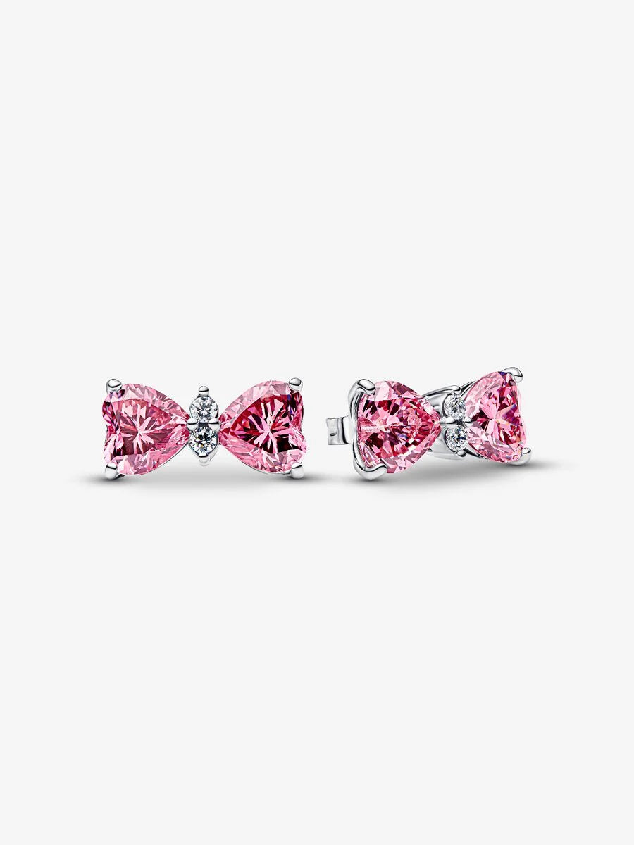 Pandora Dark Pink Crystal Hoop Earrings 925 Sterling Silver 293851C02