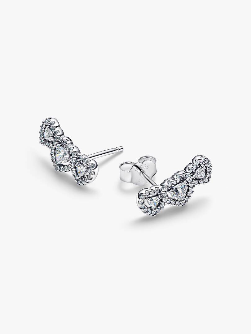 Pandora Dark Pink Crystal Hoop Earrings 925 Sterling Silver 293851C02