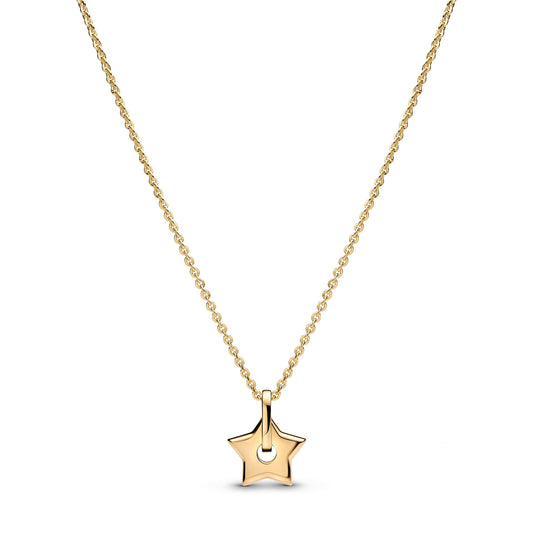 Collana Pandora Talisman Stella in oro 14k con pavé di diamanti creati in laboratorio - 354790C01