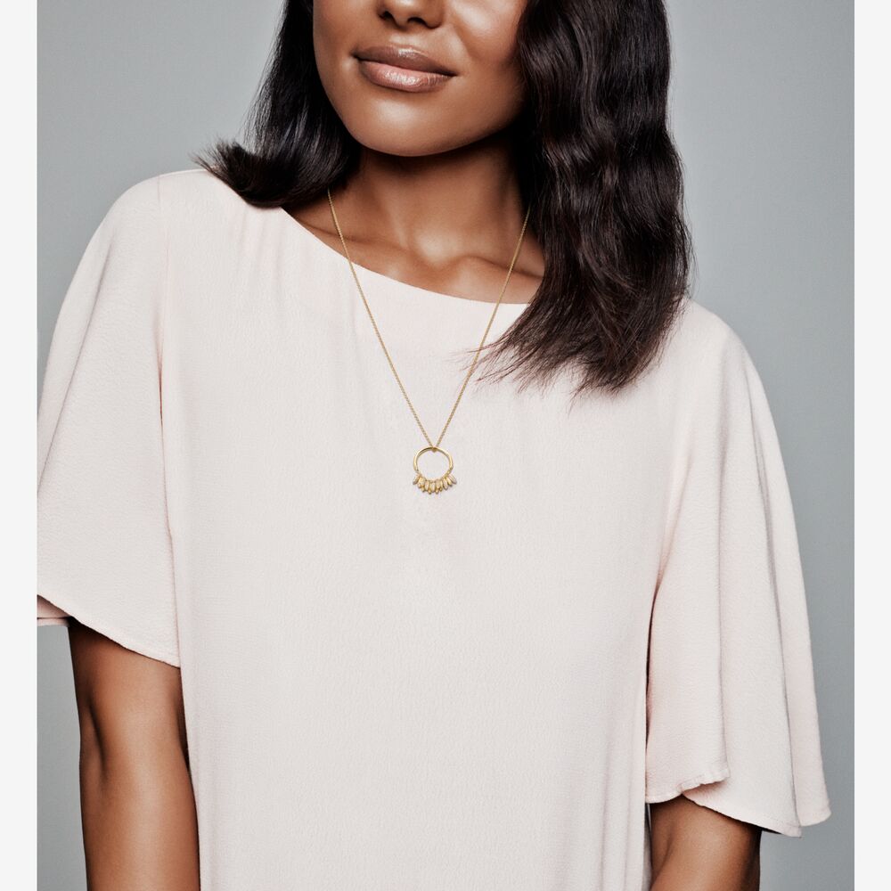 Pandora Wheat Circle Necklace 367683CZ-60